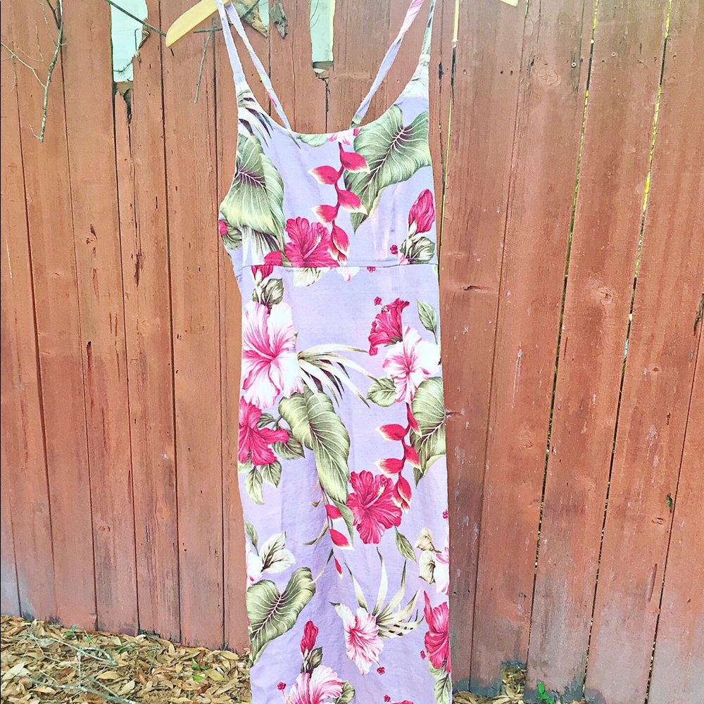 Vintage Hawaiian Print Dress